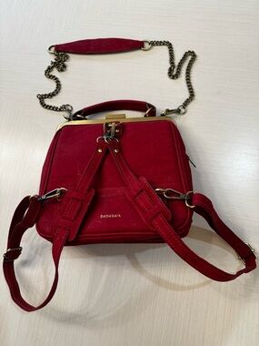 Bebe Bark x Laflore Paris Red Vegan Leather Doctor Bag Crossbody